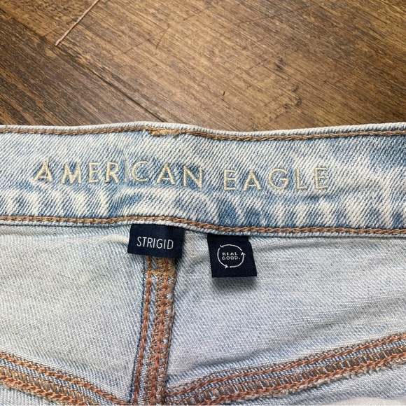 American Eagle AE Strigid Jeans Highest Waist Crossover Baggy Straight Womens 8 - Picture 6 of 12